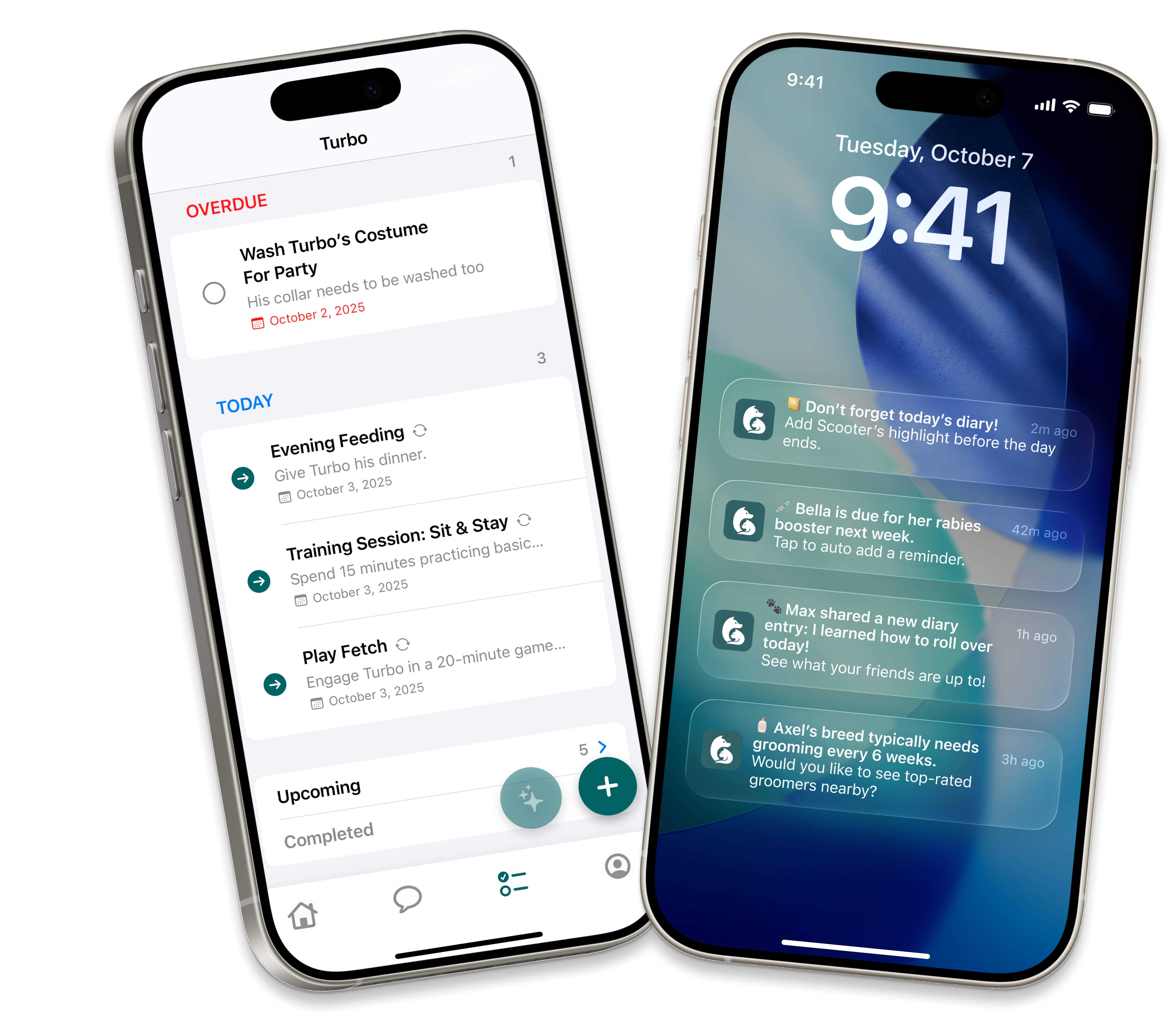 Lock screen notifications and upcoming reminders list - PawPal